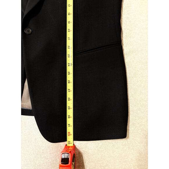 Tallia Sartoria Pure Worsted  Wool Men’s Size 46R Black Single Button Blazer EUC - Picture 7 of 11